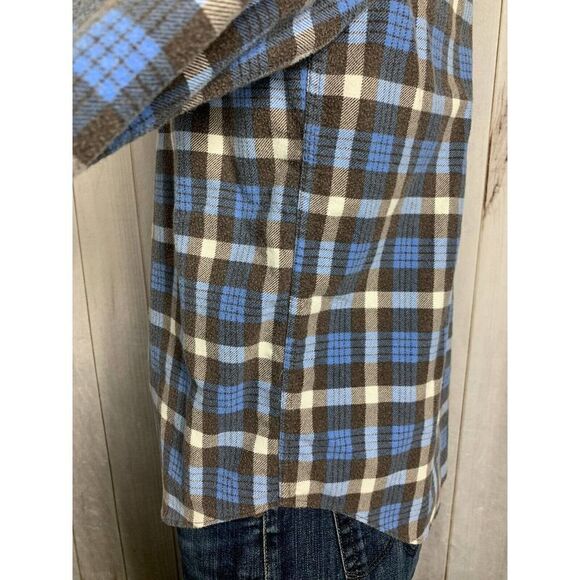 LL Bean Mens Long Sleeve Button Up Flannel Shirt 2 Pockets - Sz Medium Cotton - Picture 8 of 16